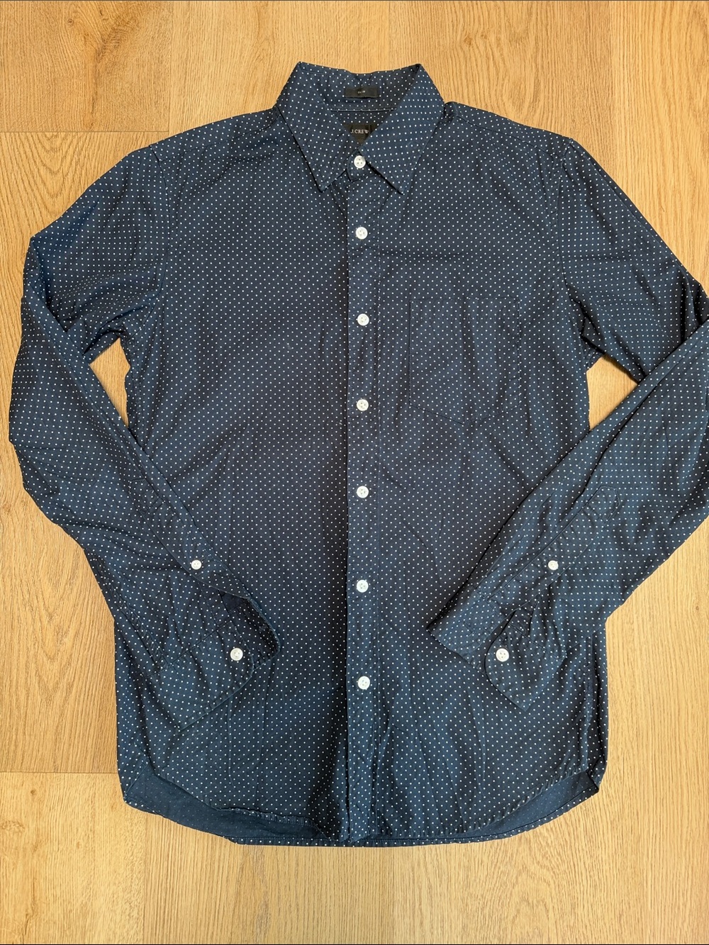 J. Crew Navy Dot-Print Button-Down Shirt